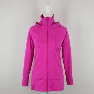 Athleta Rishi Women's XS Pink Full Zip Hooded Thigh Length Activewear Jacket